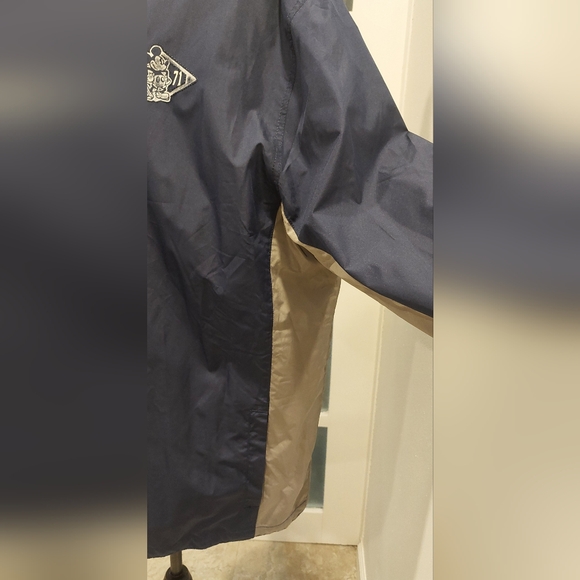 Navy and Tan Raincoat - Picture 3 of 8